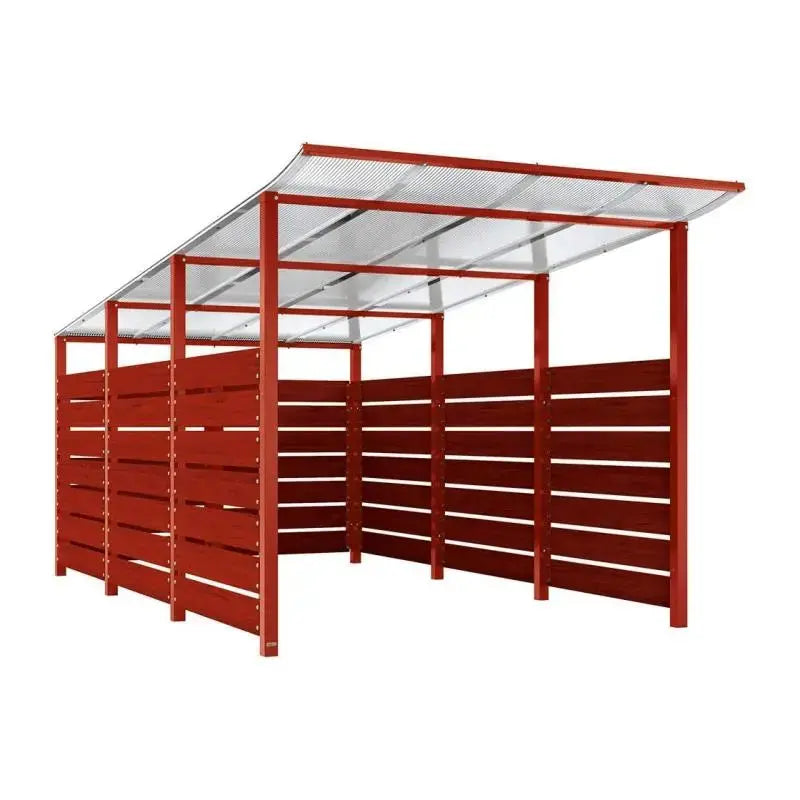 Abri conteneurs modulo-Bordeaux-4 800 mm-bois lasuré Acajou-2500 mm