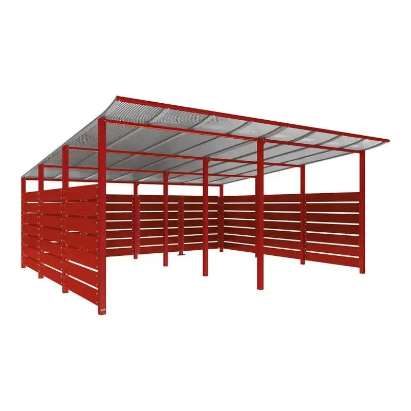 Abri conteneurs modulo-Bordeaux-4 800 mm-bois lasuré Acajou-5000 mm