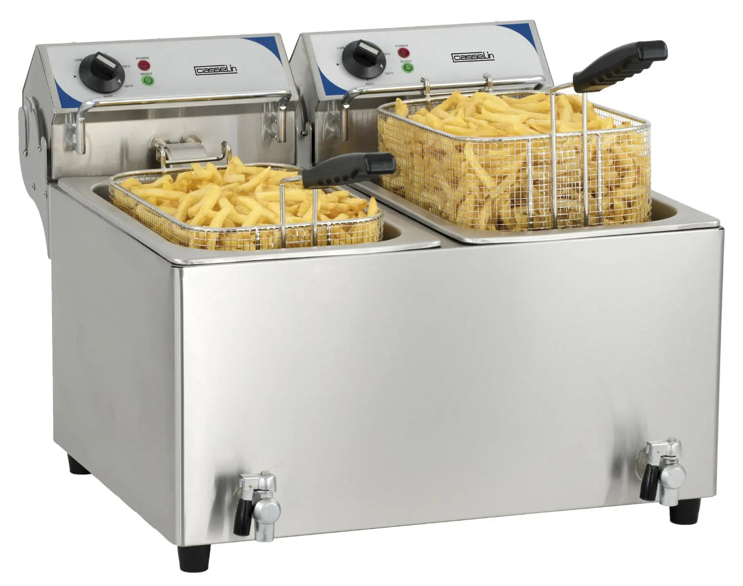 Friteuse électrique avec vanne de vidange 2 x 10 litres Casselin