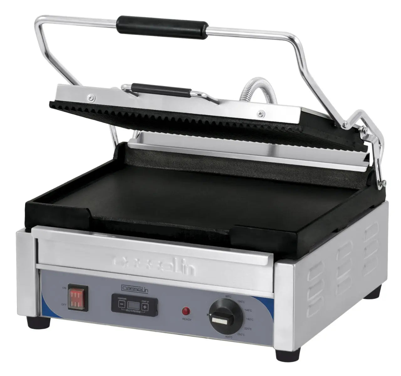 Grill Panini Grand Premium Rainurée - Lisse avec minuteur Casselin