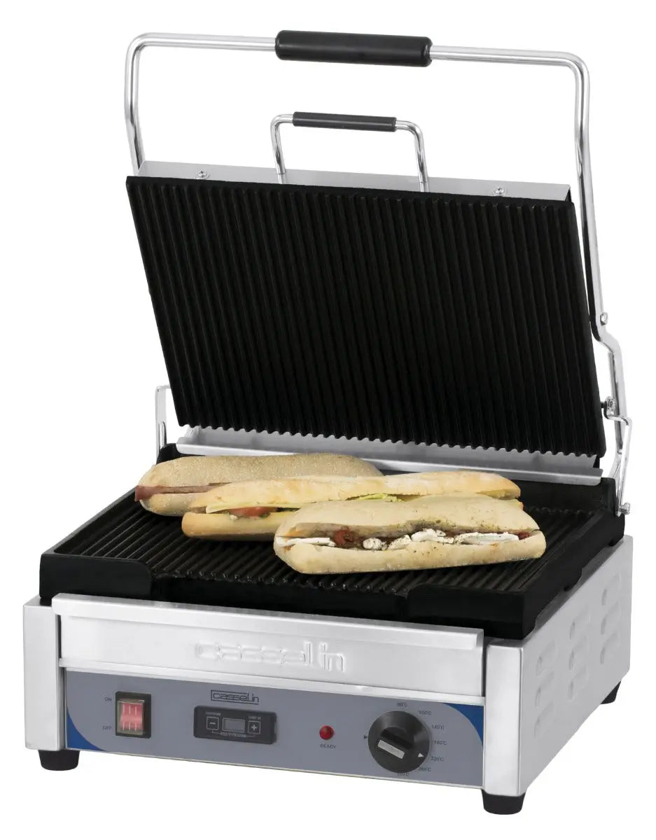Grill Panini Grand Premium Rainurée - Rainurée avec minuteur Casselin