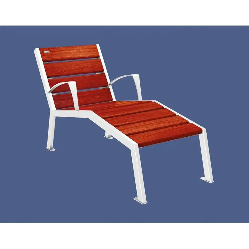 Chaise longue bois et acier Silaos