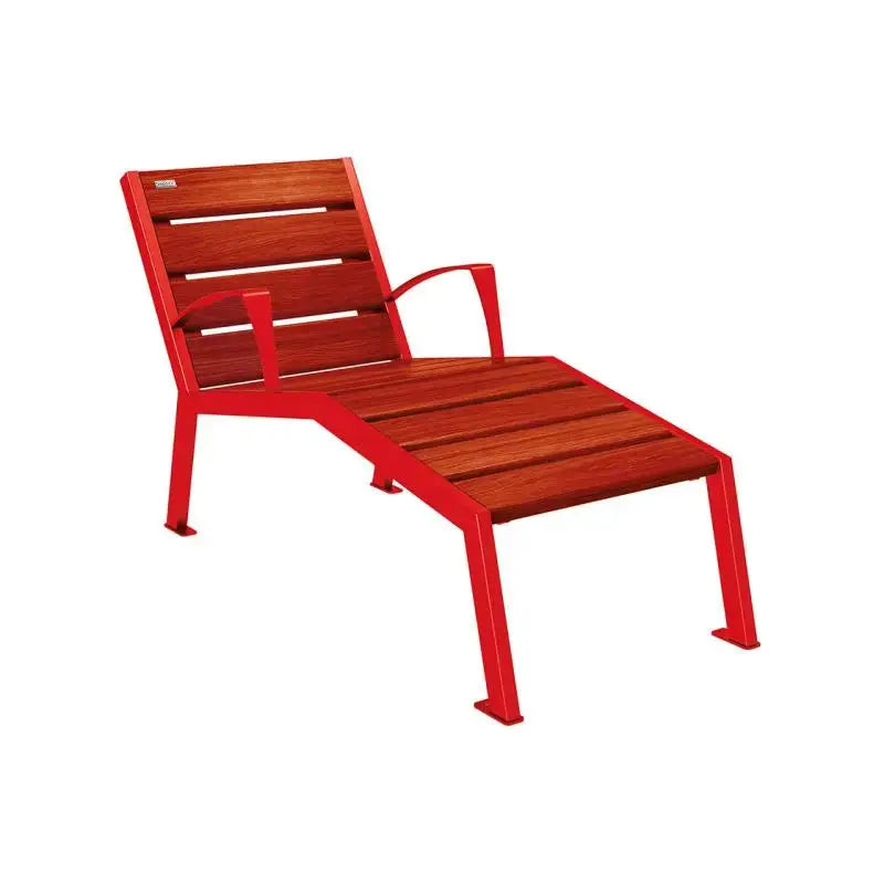 Chaise longue bois et acier Silaos