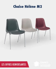Promo Chaises coque plastique empilable M2 Ø 22 mm france collectivités