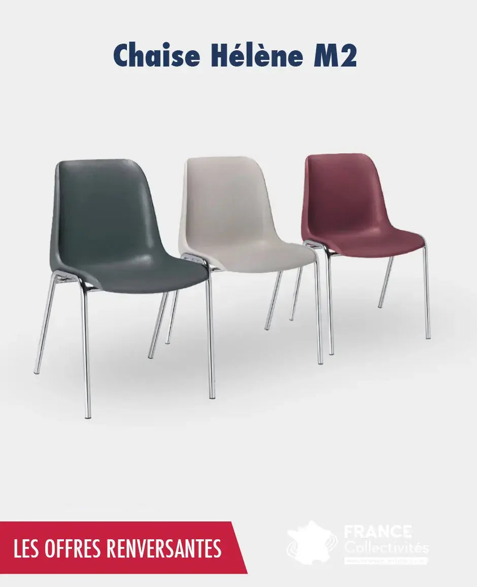 Promo Chaises coque plastique empilable M2 Ø 22 mm france collectivités