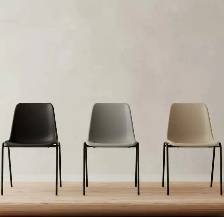 Chaise coque en plastique recyclé RSE Caray