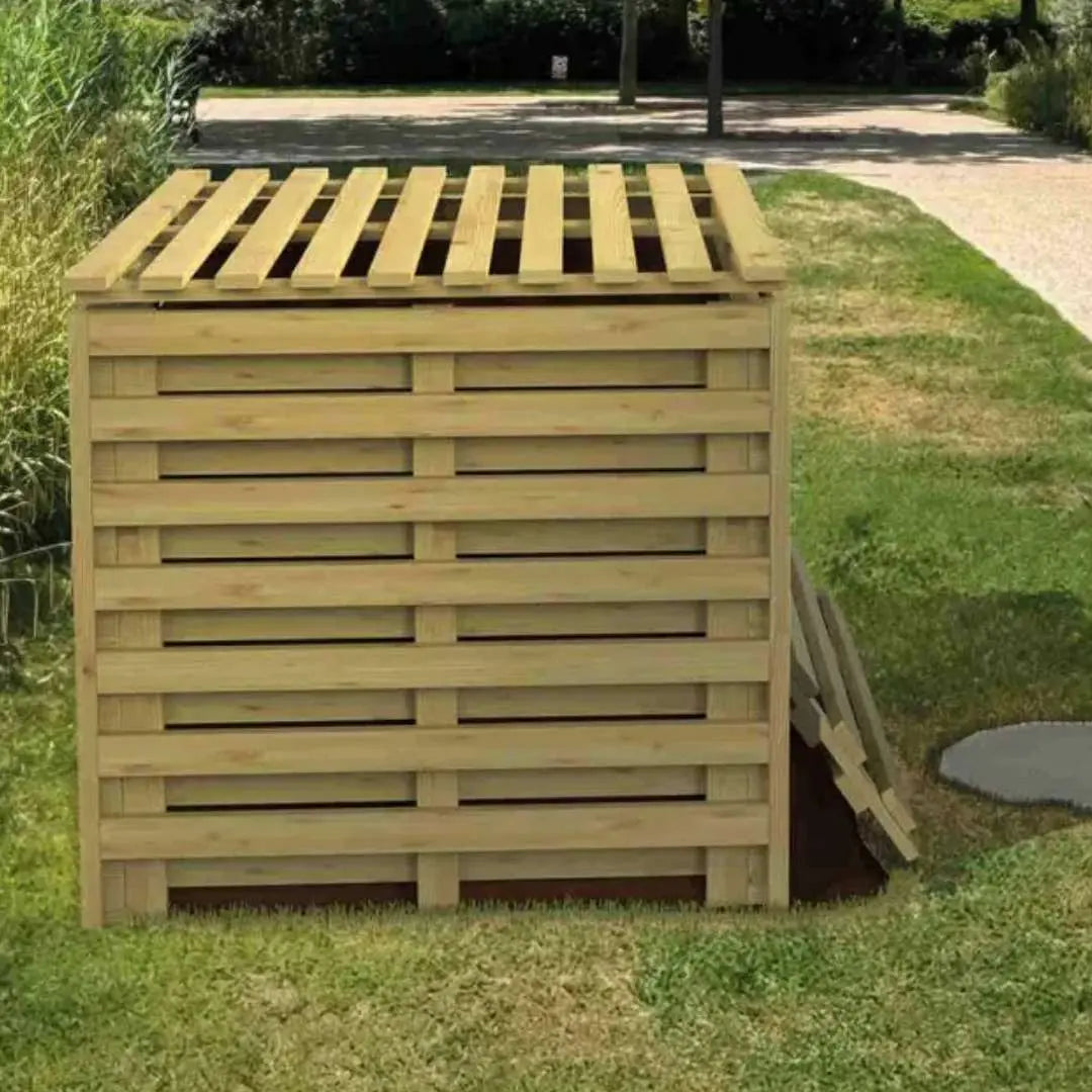 Composteur urbain en bois Turin à monter soi-même avec panneaux tri-lames et visserie inox pour jardins et collectivités