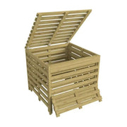 Composteur en bois Turin 1000x1000x1000 mm en bois résineux traité autoclave classe 4 pour déchets organiques