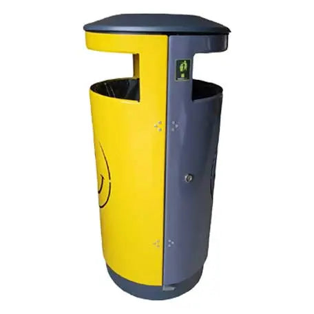 Corbeille acier Smiley Park tri sélectif 2x40L