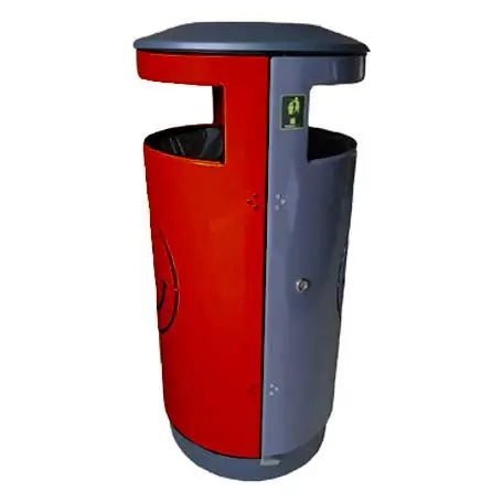 Corbeille acier Smiley Park tri sélectif 2x40L