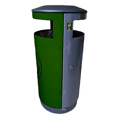Corbeille acier Smiley Park tri sélectif 2x40L