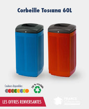Promo corbeille Toscana 60 L en plastique recyclé - France Collectivités