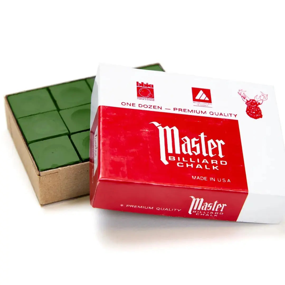 12 craies master couleur vertes pour queues de billard