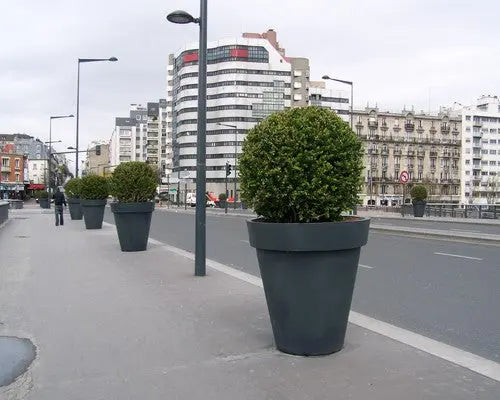 Pot décoratif rond garanti 10 ans pour aménagement durable des espaces verts