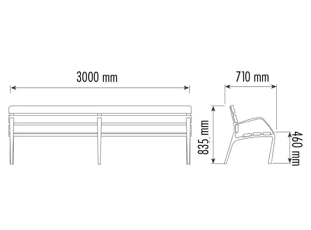 Banc en bois Neobarcino