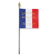 Drapeau brodé en Decotex 50 x 50 cm france collectivités