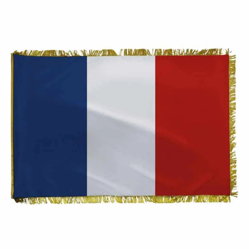 Pavillon France 100 x 150 cm avec ou sans franges dorées france collectivités