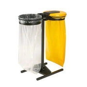 Support sac 2 x 110L Ecollecto et Collecmur sur poteau sur socle france collectivités