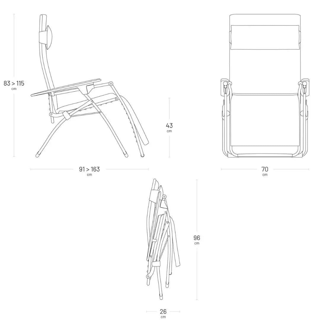 Fauteuil Relax matelassé Zéro Gravité - Lafuma Gamme Vital france collectivités