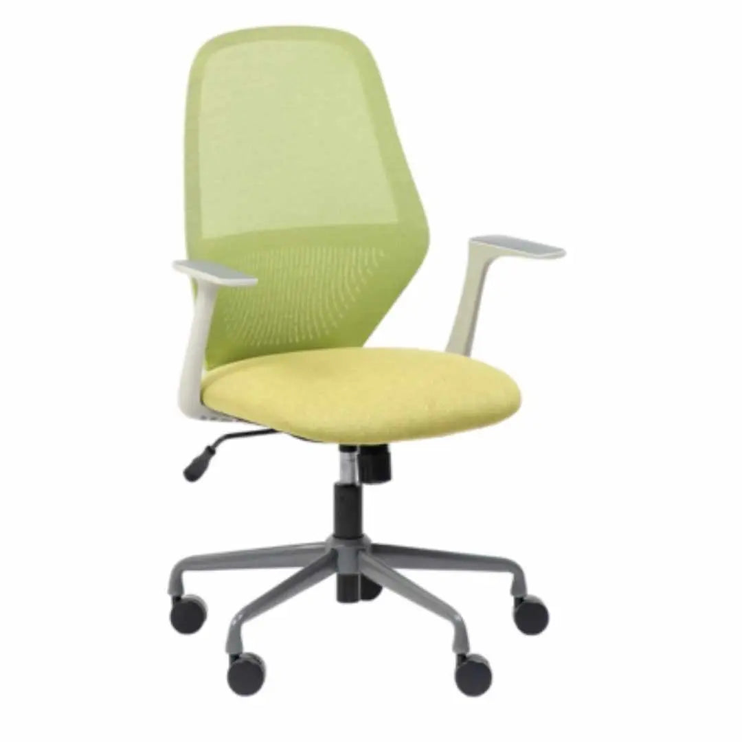 Chaise de bureau Time ergonomique avec accoudoirs fixes et pied nylon blanc