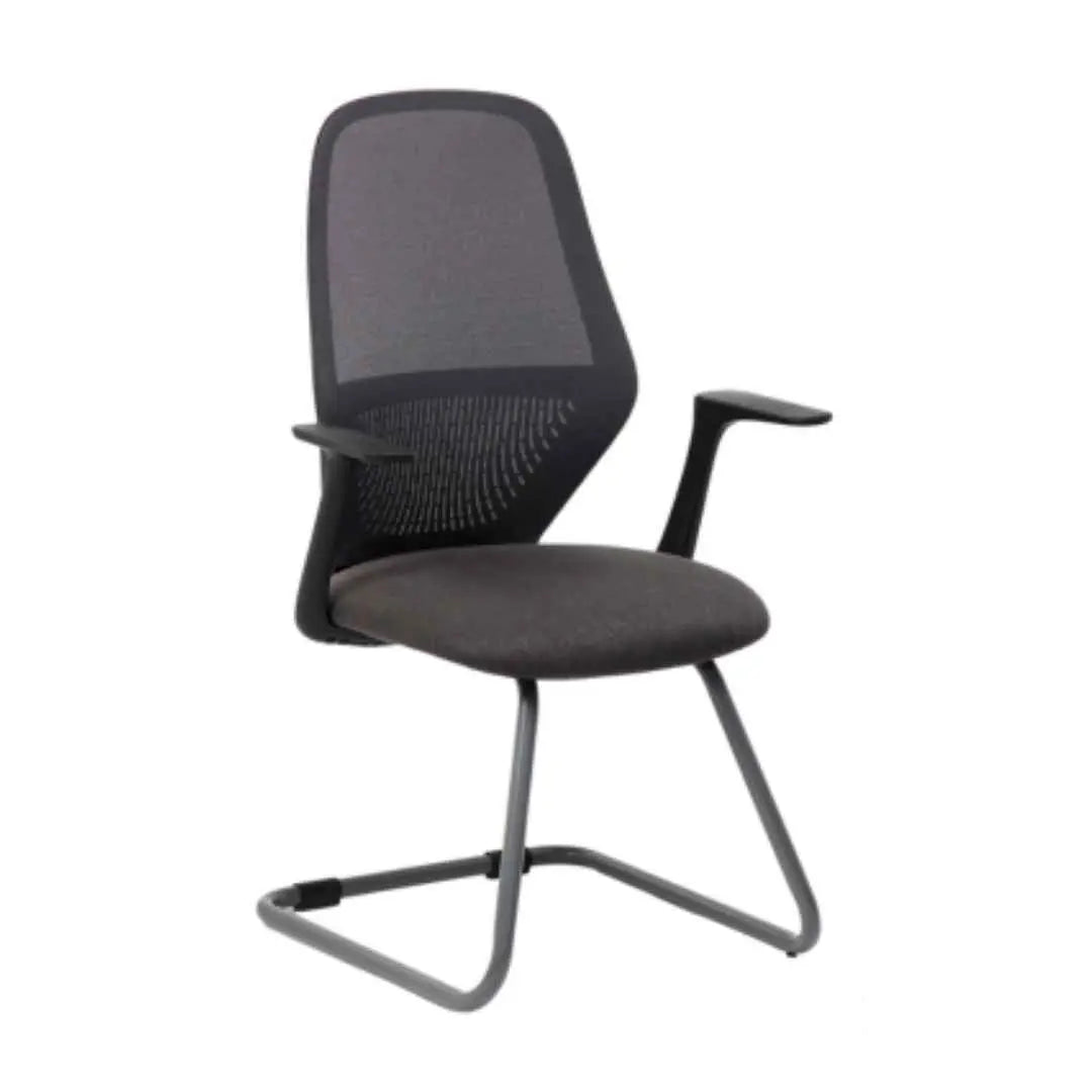 Chaise visiteur Time gris foncé confortable pour espaces professionnels