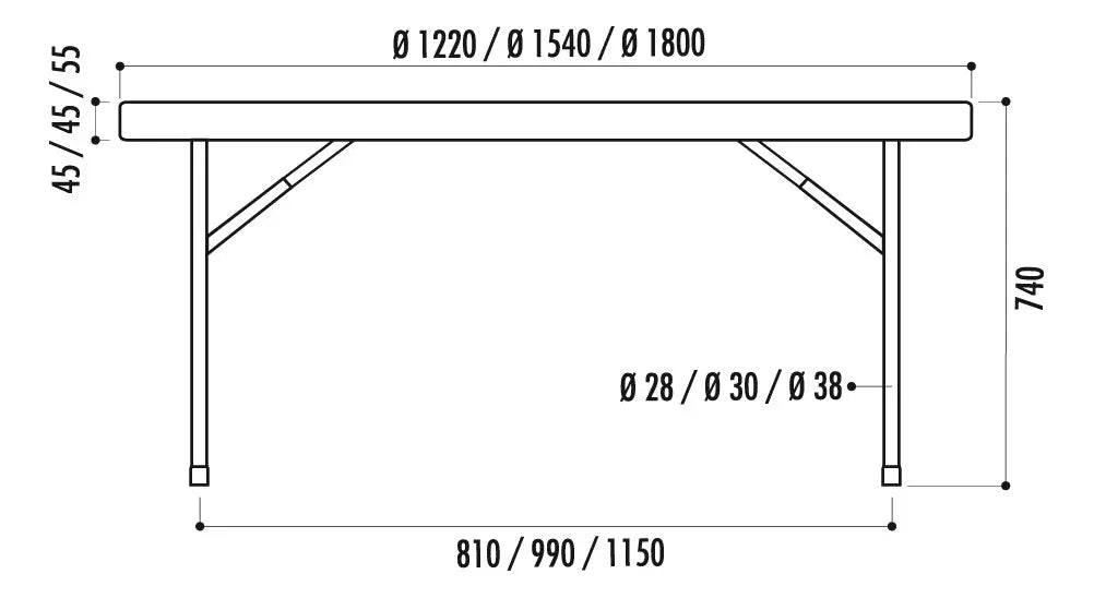 Table polypro ronde 122 cm - France Collectivités