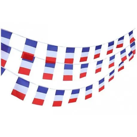 Guirlande tricolore drapeau France 5 ou 10 m france collectivités