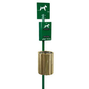 Borne hygiène canine sur poteau Hygeca + corbeille Eden Rossignol