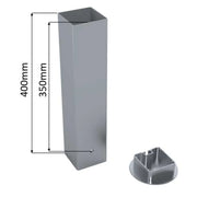 Lot de 4 fourreaux aluminium pour poteaux de 80x80mm france collectivités