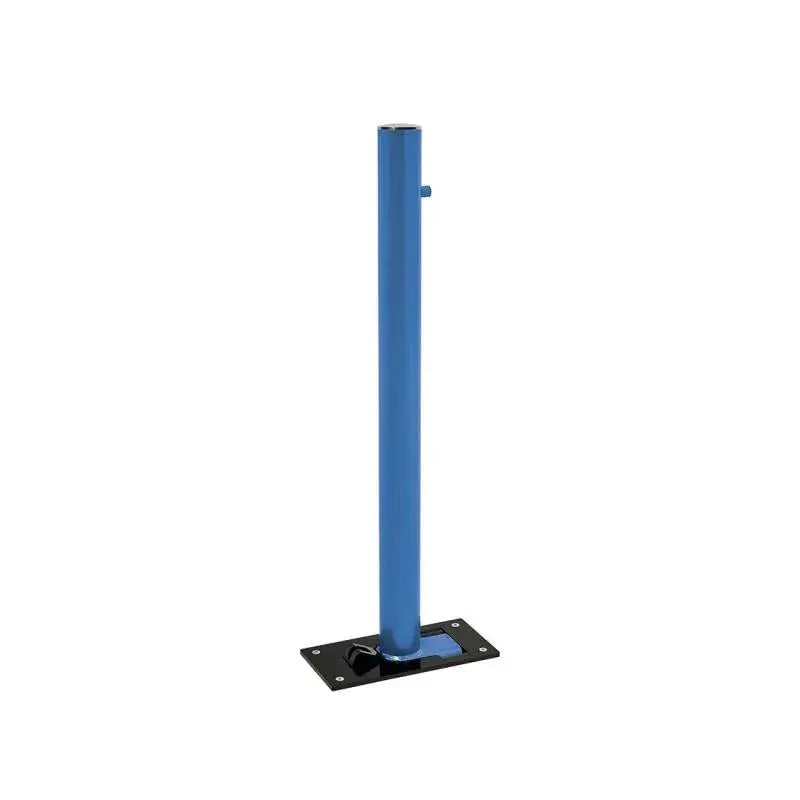 Potelet rabattable solibloc pommeau Inox brossé bleu