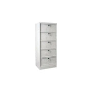 Meuble à clapets 5 cases en acier monobloc classé non-feu M0, rangement mural sécurisé et durable pour bureaux et collectivités