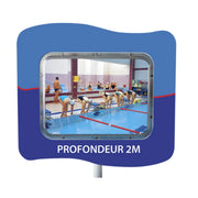 Miroir avec message "PROFONDEUR 2.00 M" - 600 x 800 mm - France Collectivités