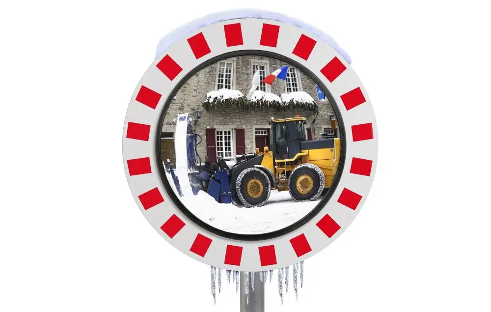 Miroir de circulation industrie et voie privée 90° INOX POLI avec dispositif ANTIGIVRE - France Collectivités