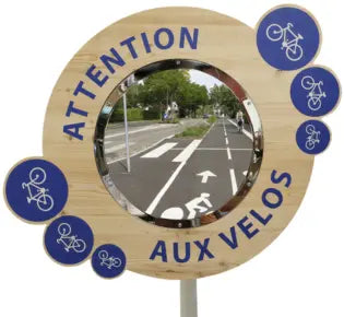 Miroir pour pistes cyclables sur cadre - Gamme JURA - France Collectivités
