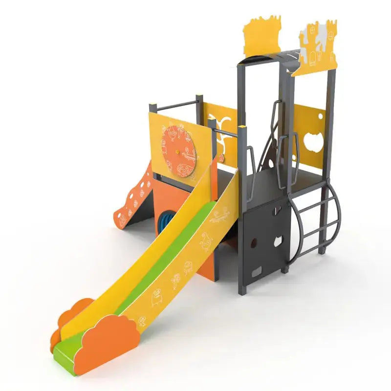Structure de jeux pour enfants cache-cache monstre en acier de face