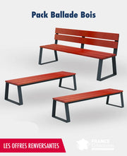 Pack Ballade Bois - 1 banc et 2 banquettes en bois Rossignol