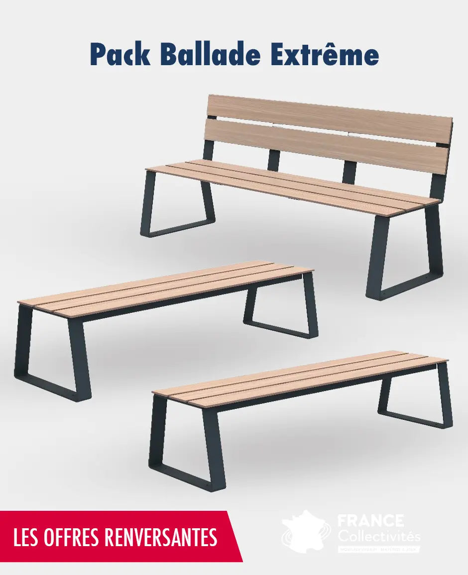 Pack Ballade Extrême - 1 banc et 2 banquettes en compact HPL Rossignol