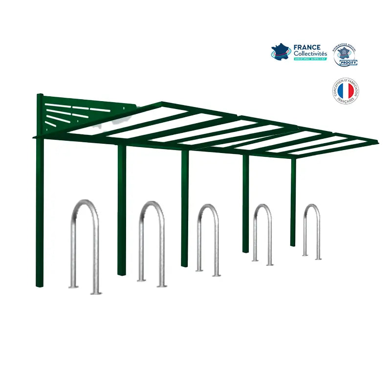 Pack abri vélos Conviviale + appuis au choix - 10 places Procity