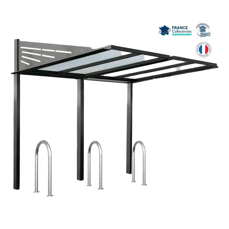 Pack abri vélos Conviviale + appuis au choix - 6 places Procity