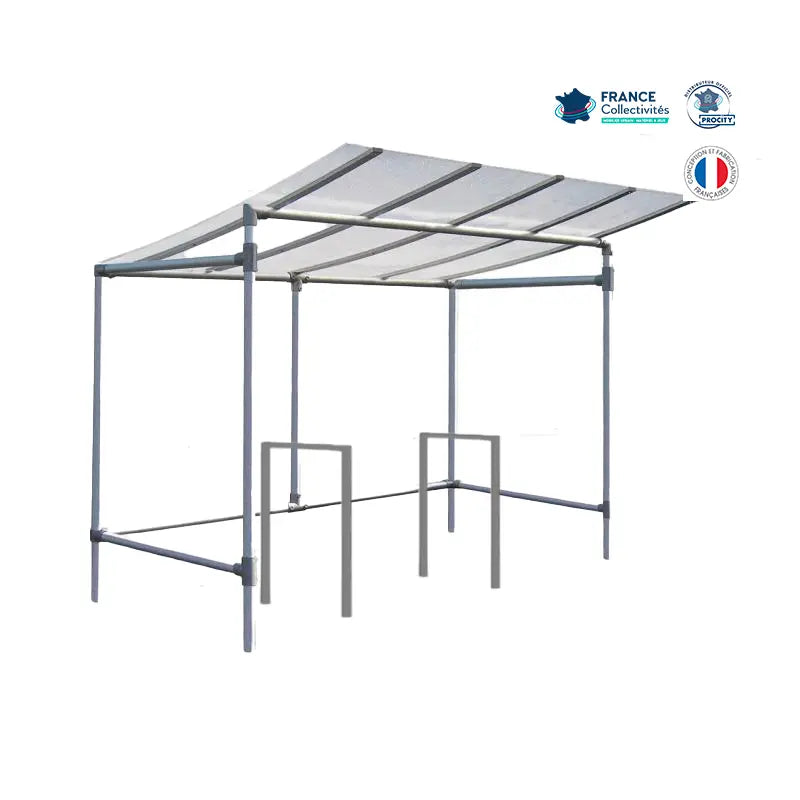 Abri vélos économique pour 4 vélos, en pack avec 2 appuis milan