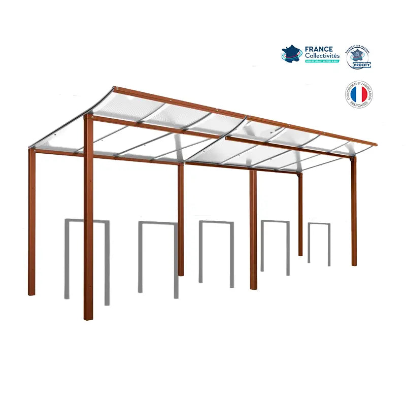 Pack abri vélos Modulo + appuis au choix - 10 places Procity