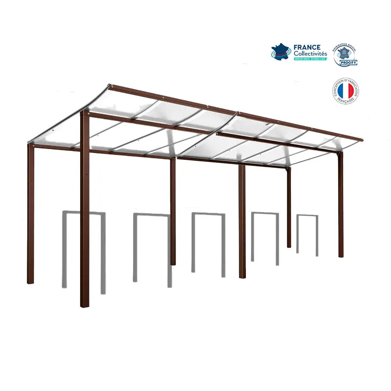 Pack abri vélos Modulo + appuis au choix - 10 places Procity