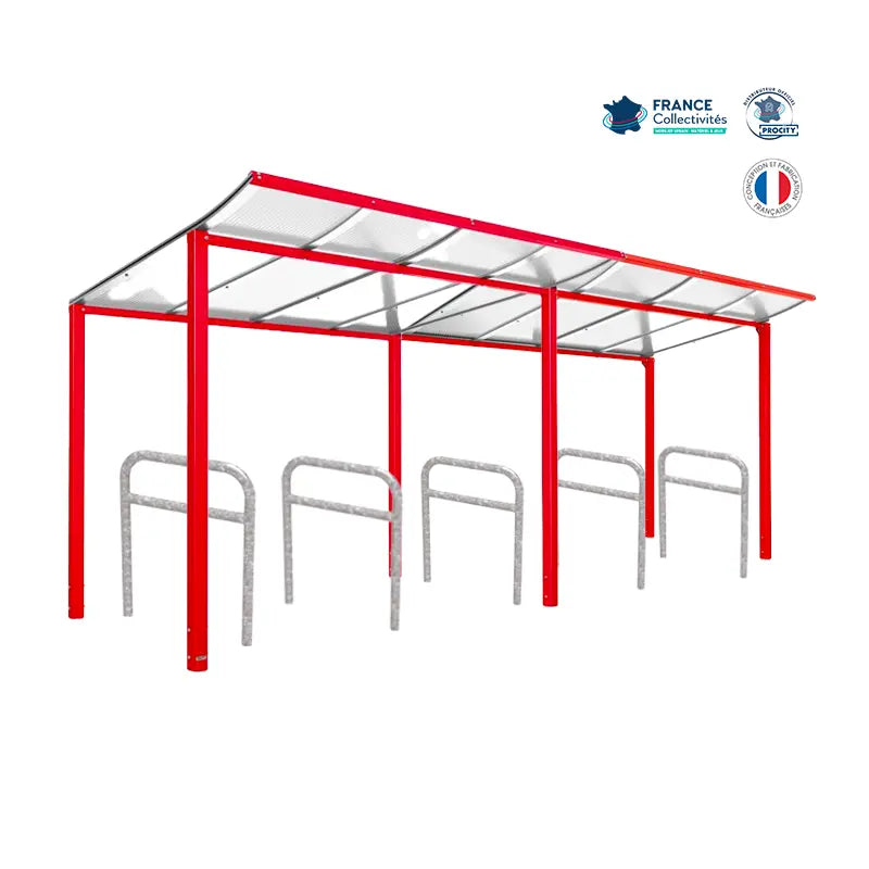 Pack abri vélos Modulo + appuis au choix - 10 places Procity