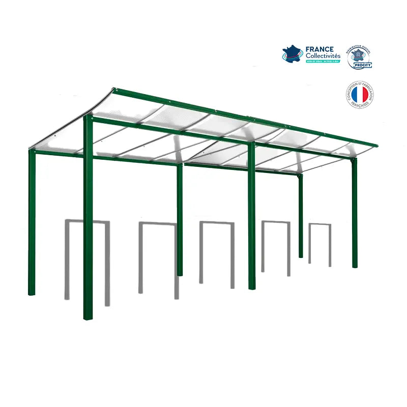 Pack abri vélos Modulo + appuis au choix - 10 places Procity