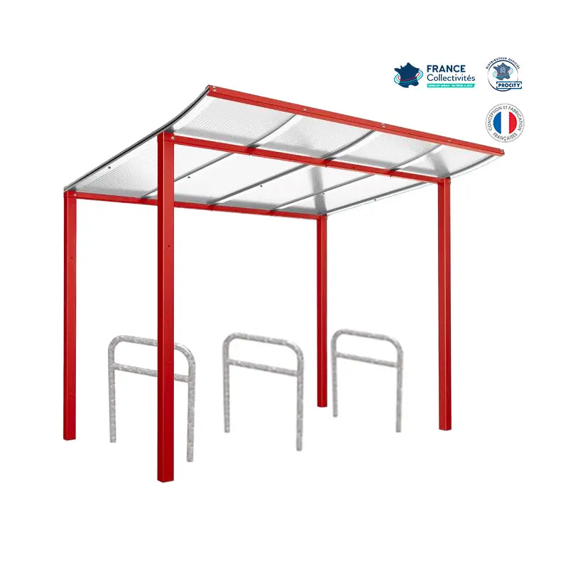 Pack abri vélos Modulo + appuis au choix - 6 places Procity