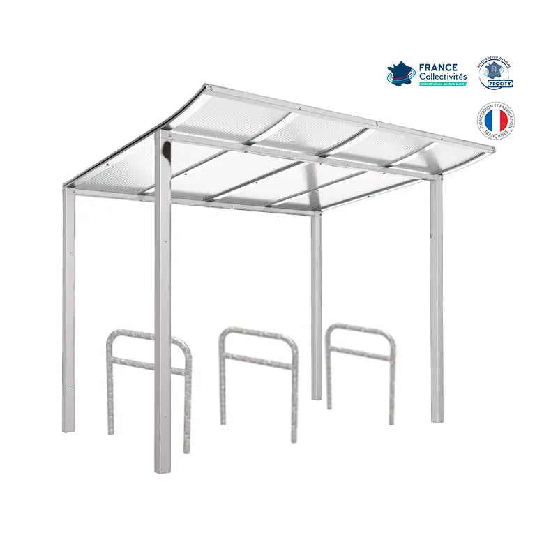 Pack abri vélos Modulo + appuis au choix - 6 places Procity
