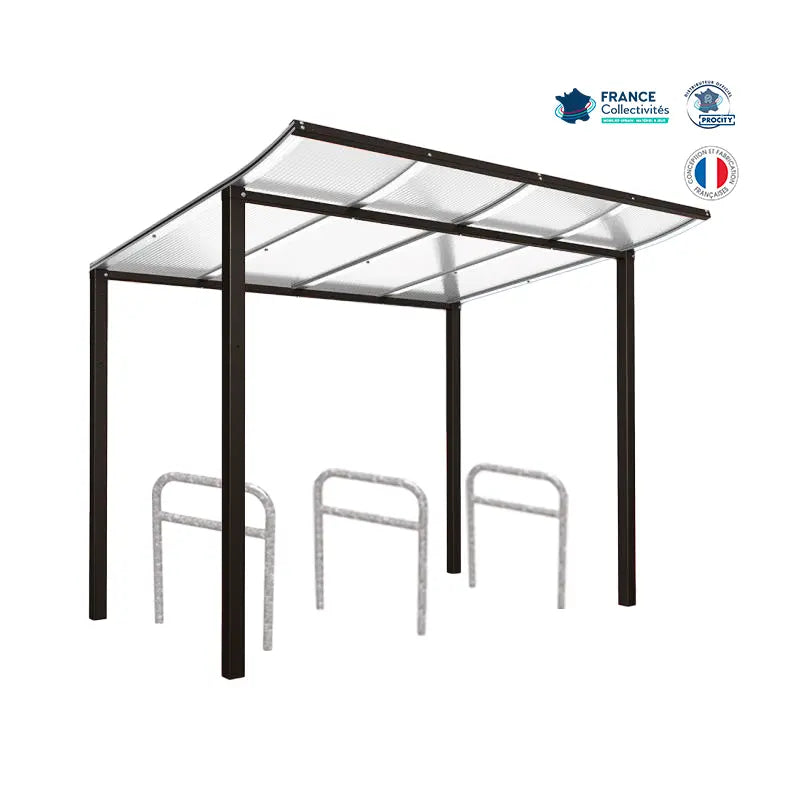 Pack abri vélos Modulo + appuis au choix - 6 places Procity