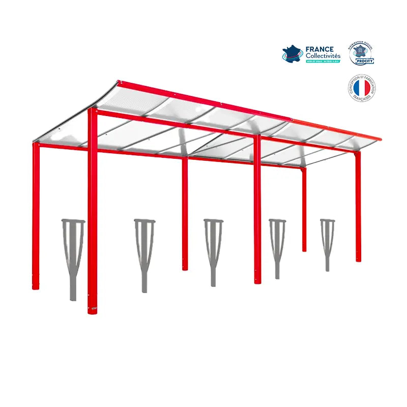 Pack abri vélos Modulo + appuis au choix - 10 places Procity