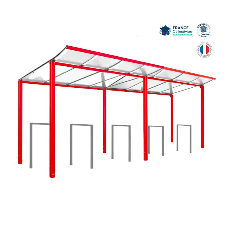Pack abri vélos Modulo + appuis au choix - 10 places Procity