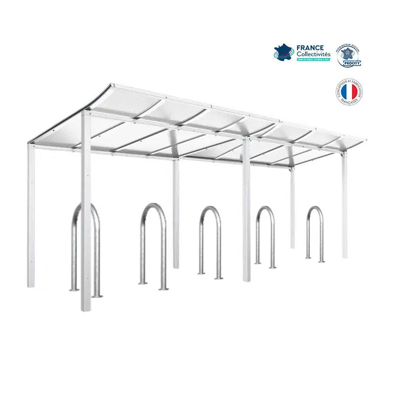 Pack abri vélos Modulo + appuis au choix - 10 places Procity